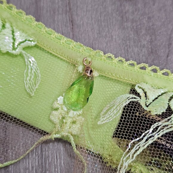 NWT Honey Birdette Whitney Apple Light Green Garter Belt Suspender Size M - Picture 7 of 7